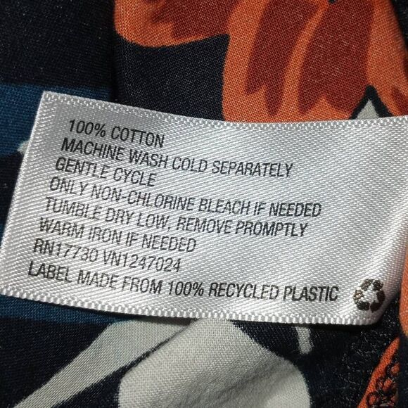 GOODFELLOW & CO BLACK & ORANGE FLORAL HAWAIIAN SHIRT SZ. XL EUC - Picture 6 of 6